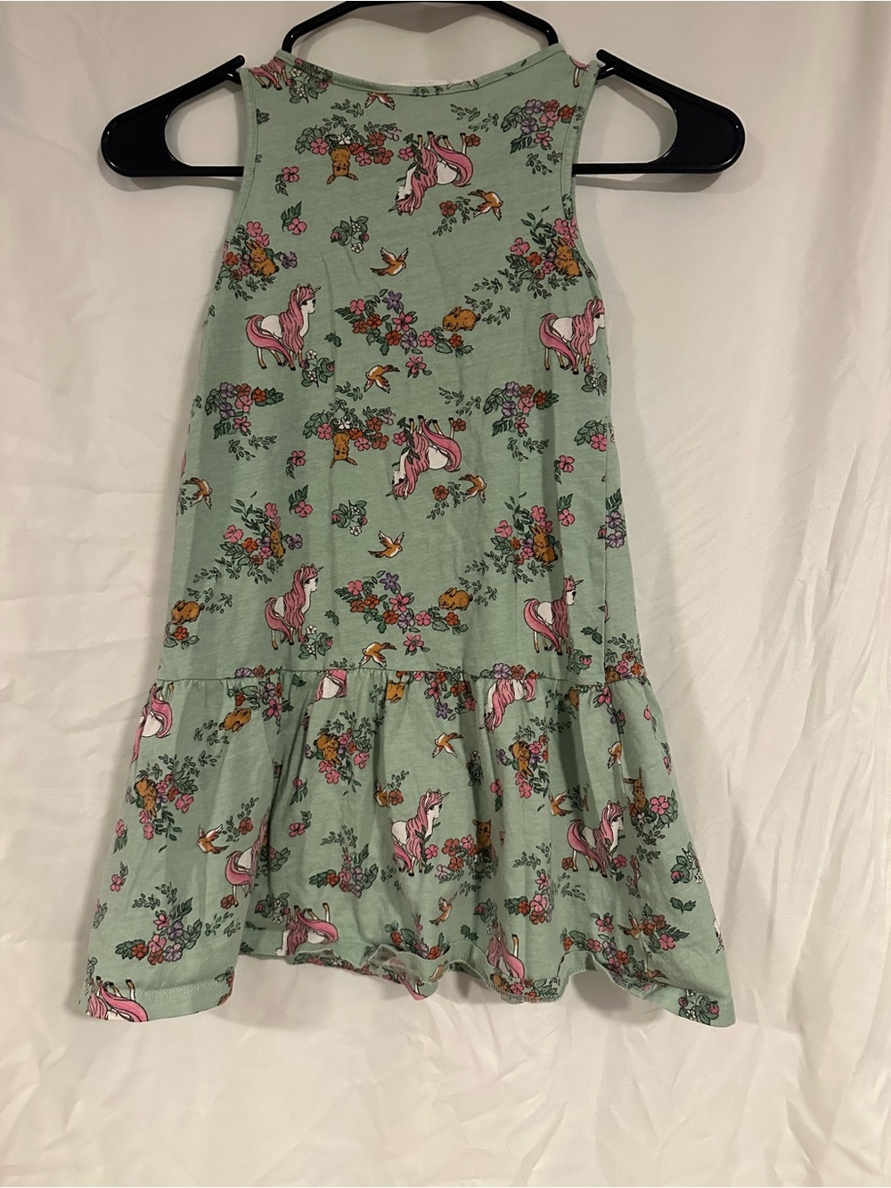 H&M Mint Green Unicorn & Floral Tank Dress with Pink Accents - Picture 3 of 3